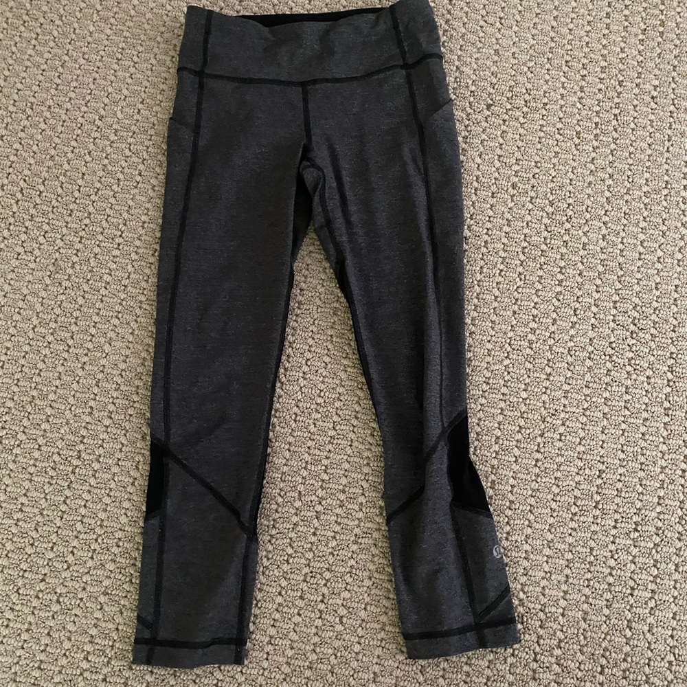 Gray with black mesh Lululemon leggings
